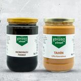 Köyceğiz Yöresel Çifte Kavrulmuş Tahin 600 G Cam Kavanoz + Köyceğiz Yöresel Keçiboynuzu Pekmezi 800 G Cam Kavanoz - 1,4 kg