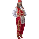 Köylü Kostüm Kırklareli Kıyafeti Yetişkin Kadın Trakya Yöresel Kostümü - Koyu Kırmızı 106 - 3 Beden (XLarge)