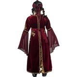 Köylü Kostüm Mihrimah Sultan Kıyafeti Kız Çocuk Lüks Kadife Bindallı Elbisesi Bordo - 8 - 10 Yaş