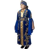 Köylü Kostüm Mihrimah Sultan Kıyafeti Kız Çocuk Lüks Kadife Bindallı Elbisesi Kırmızı - 04G-Mavi - 5 - 7 Yaş
