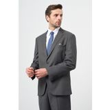 Koyu Antrasit Çizgili Desen Bez Ayağı Mono Yaka Tam Astar Çift Yırtmaç 2 Düğme 6 Drop Comfort Fit Classic Takım Elbise 1001245160
