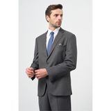 Koyu Antrasit Desen Mono Yaka 6 Drop Comfort Fit Classic Takım Elbise 1001245160 - 52