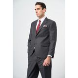 Koyu Antrasit Mono Yaka 4 Drop Comfort Fit Classic Takım Elbise 1001245161 - 48