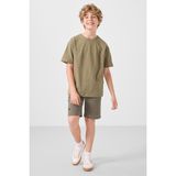 Koyu Bej-Camel Pamuklu Oversize Fit Dokuma Hafif Esnek Chino Erkek Çocuk Şort Takım - 11277 - 14 - 15 Yaş - Koyu Bej - Camel