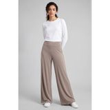 Koyu Bej Comfort Fit Geniş Paça Korsajlı Palazzo Kadın Pantolon - 94681