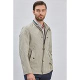 Koyu Bej Dik Yaka Yarım Astar Comfort Fit Rahat Kesim Casual Mont 1007240150 - 48 - Açık Bej