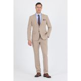 Koyu Bej Kırlangıç Yaka Kelebek Astar 6 Drop Slim Fit Beli Lastikli Takım Elbise 1001250176 - 48