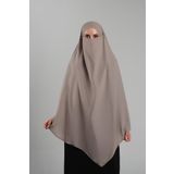 Koyu Bej Pratik Hazır Geçmeli Tesettür Eşarp Krep Bağcıklı Çift Katlı Sufle Hijab 2314_44
