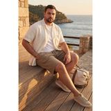 Koyu Bej Rahat Form Bağcıklı Cep Detaylı Battal Büyük Beden Erkek Şort - 81297 - 3XL
