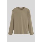 Koyu Bej Standart Fit Basic O Yaka Uzun Kollu İnce Erkek T-Shirt - 87997