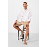 Koyu Bej Standart Fit Dokuma Hafif Esnek Chino Erkek Şort - 81289 - 2XL