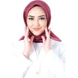 Koyu Bordo Harem Scarf Kristal Saten Eşarp - 100 x 100 cm