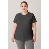 Koyu Gri Baskılı Rahat Form Büyük Beden Performans Kadın T-Shirt - 97308