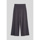 Koyu Gri Comfort Fit Geniş Paça Korsajlı Palazzo Kadın Pantolon - 94681