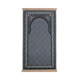 Koyu Gri Kadife Halı Seccade