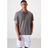 Koyu Gri Logo Baskılı Standart Kalıp Polo Yaka Aktif Spor Erkek T-Shirt - 88252