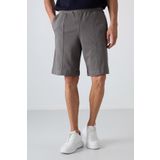 Koyu Gri Pamuklu Kalın Yumuşak Dokulu Comfort Fit Basic Erkek Şort - 81261