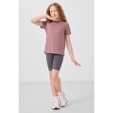Koyu Gri Pamuklu Kısa Paça Standart Fit Basic Kız Çocuk Tayt - 75188 - 9 - 10 Yaş