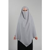 Koyu Gri Pratik Hazır Geçmeli Tesettür Eşarp Krep Bağcıklı Çift Katlı Sufle Hijab 2314_23