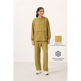 Koyu Hardal Yumuşak Dokulu Kapüşonlu Oversize Kadın Eşofman Tunik Takım - 95348 Koyu Hardal/koyu Hardal