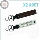 Koyu Kahve - Beyaz, Motosiklet 2'li Anahtarlık, Özgürlüğün Sesi Kişiye Özel Plaka Yazılı Hediye