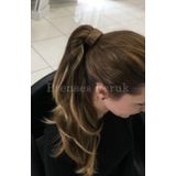Koyu Kumral Sarı Gölgeli Katlı Kesim Postiş Modeli
