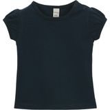 Koyu Lacivert Basic Kız Bebek Çıtçıtlı Sıfır Yaka Karpuz Kol Tişört - 6 - 9 Ay