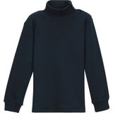Koyu Lacivert Basic Kız Çocuk Çıtçıtlı Tam Balıkçı Yaka Şardonlu Kışlık Uzun Kollu Tişört - 1 Yaş