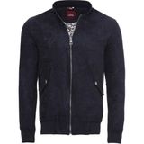 Koyu Lacivert Cepli Süet Bomber Mont - 52 - Koyu Mavi