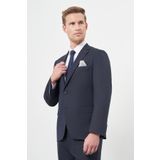 Koyu Lacivert Düz Bez Ayağı Mono Yaka Tam Astar Çift Yırtmaç 2 Düğme 6 Drop Comfort Fit Classic Takım Elbise 1001245167