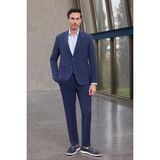 Koyu Lacivert Kılıç Yaka Esnek 6 Drop Slim Fit Classic Takım Elbise 1001250100 - 56