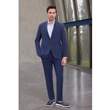 Koyu Lacivert Kılıç Yaka Esnek 6 Drop Slim Fit Classic Takım Elbise 1001250100