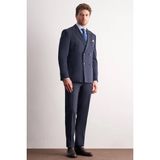 Koyu Lacivert Kılıç Yaka Tam Astar 6 Drop Slim Fit Takım Elbise 1001255158