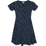 Koyu Lacivert Little Stars Kız Çocuk Desenli Kısa Kol Elbise - 1 Yaş
