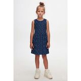 Koyu Lacivert Little Stars Kız Çocuk Desenli Kolsuz Elbise - 1 Yaş