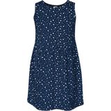 Koyu Lacivert Little Stars Kız Çocuk Desenli Kolsuz Elbise - 4 Yaş