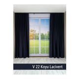Koyu Lacivert Star Blackout Pilesiz Tek Kanat Fon Perde 150 x 250