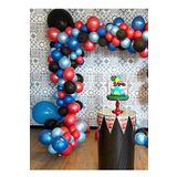 Koyu Mavi Açık Mavi Siyah Kırmızı Balon Zincir 100 Adet