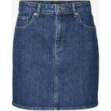 Koyu Mavi Kadın Regular Fit Yüksek Bel Orta Boy Denim Kot Etek ALİCE-4006 - 34