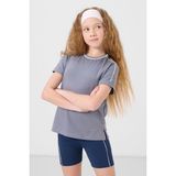 Koyu Mavi Pamuklu O Yaka Standart Fit Basic Kız Çocuk T-Shirt - 75177 - 10 - 11 Yaş