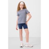 Koyu Mavi Pamuklu O Yaka Standart Fit Basic Kız Çocuk T-Shirt - 75177 - 11 - 12 Yaş