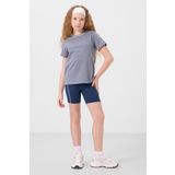Koyu Mavi Pamuklu O Yaka Standart Fit Basic Kız Çocuk T-Shirt - 75177