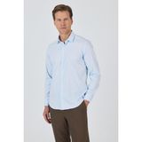Koyu Mavi Sert Yaka Cepsiz Gabardin Uzun Kol Slim Fit Esnek Gömlek 1004250234 - XL