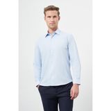 Koyu Mavi Uzun Kol Düz Bez Ayağı Sert Yaka Cepsiz Pamuklu Classic Slim Fit Gömlek 1004245267 - XS