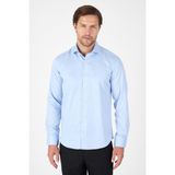 Koyu Mavi Uzun Kol Yarım Italyan Yaka Cepsiz Non Iron Slim Fit Pamuklu Gömlek 1004250267 - 2XL