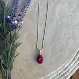 Koyu Pembe Bonibon Çelik Kolye