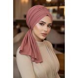 Koyu Pudra Tokalı Abiye Bone Şal / Hazır Duvak