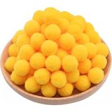 Koyu Sarı Renkli Yumuşak Keçe Peluş Ponpon 2 cm 100 Adet Eğlenceli Hobi Malzemesi