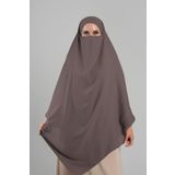Koyu Vizon Pratik Hazır Geçmeli Tesettür Eşarp Krep Bağcıklı Çift Katlı Sufle Hijab 2314_38