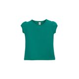Koyu Yeşil Basic Kız Bebek Çıtçıtlı Sıfır Yaka Karpuz Kol Tişört